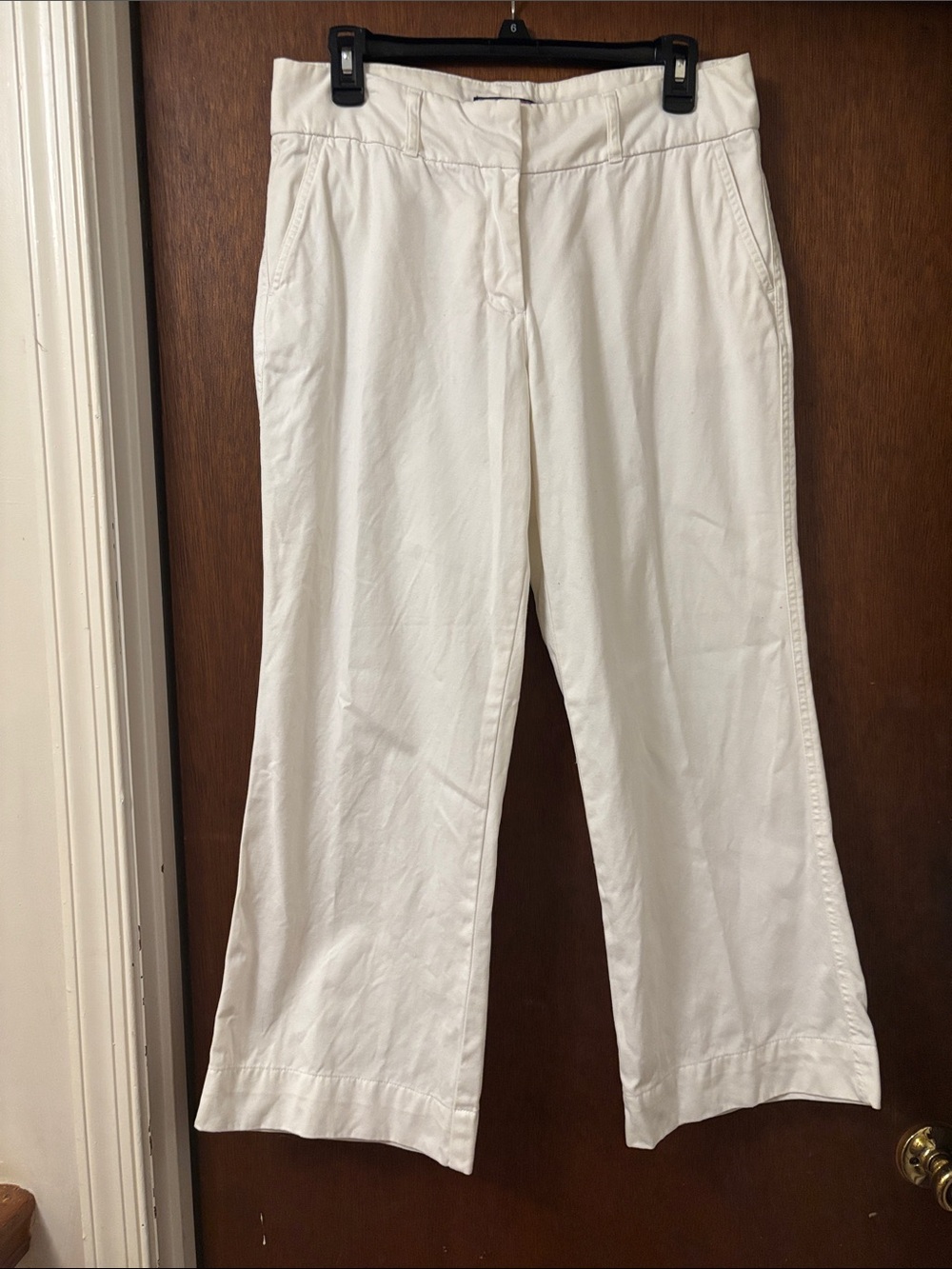 Vineyard Vines White Wide-Leg Cotton Trousers